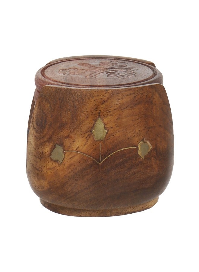 CRAFTHUT Wooden Round Drink Coasters Set of 6 with Decorative Holder, Half Barrel Shape Tea Coaster Stand, Tabletop Coasters for Hot Cups, Home Kitchen & Dining Table Decor (Brown, 3 x 3 x 2 Inches) - Image 5